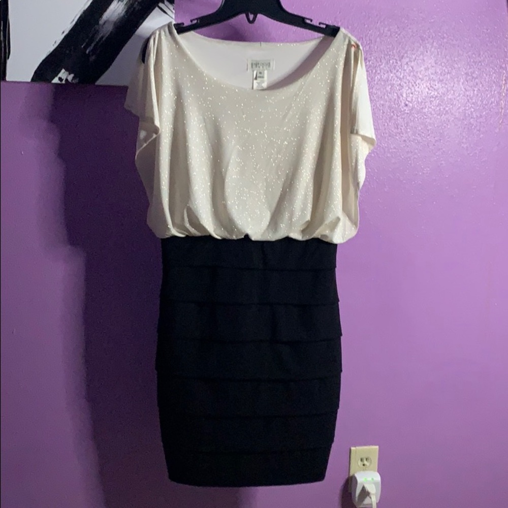 Gold cream and black gold glittery dress